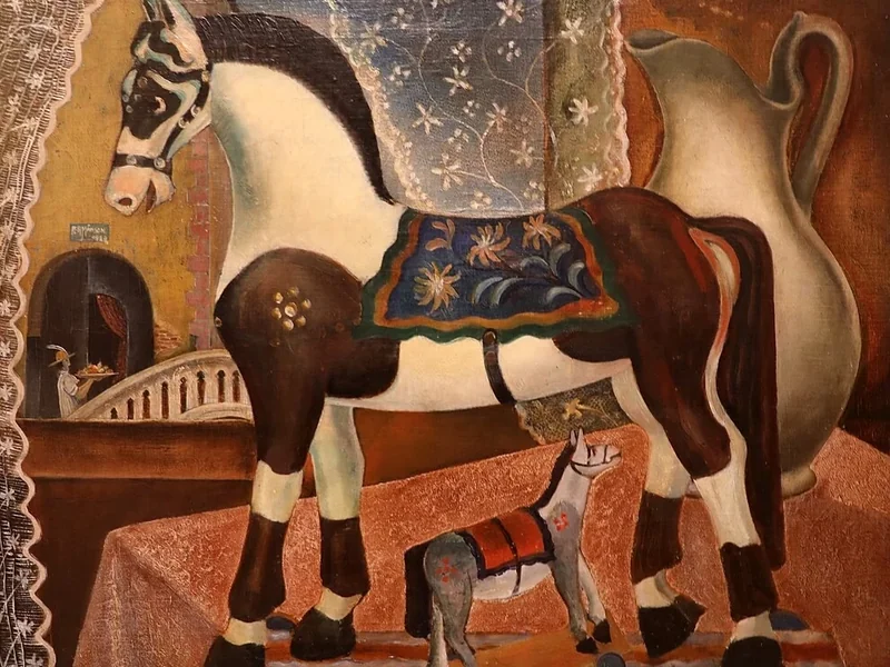 1896-Per Månsson - Natura morta con cavalluccio di legno, 1922